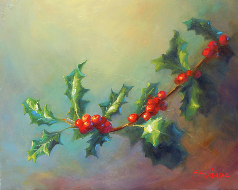 Holly Painting by Stephanie K Johnson - Fine Art America