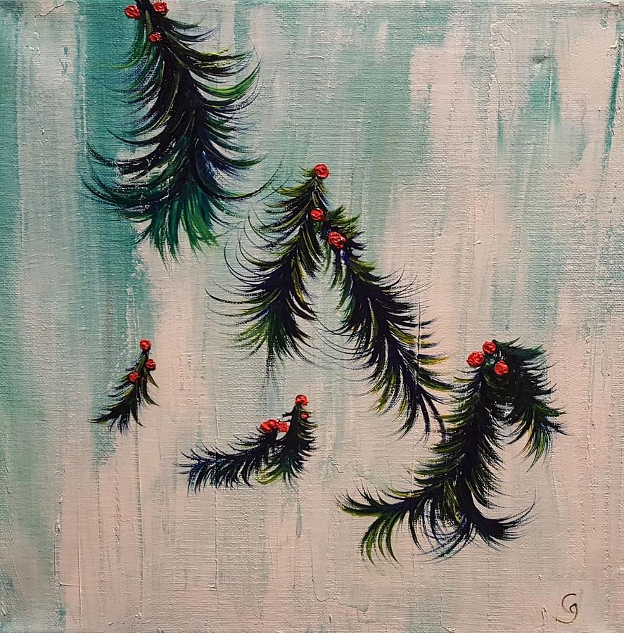 Holly Wings Painting by Cheryl Nancy Ann Gordon