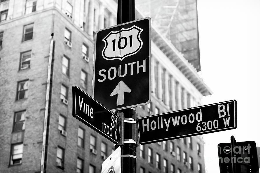 Hollywood and Vine Street Sign Photograph by John Rizzuto