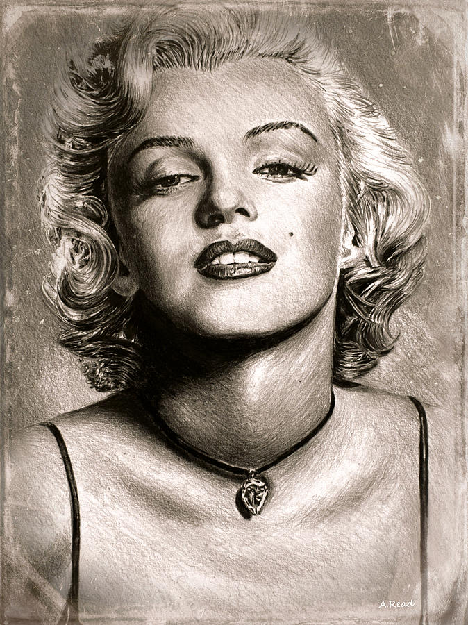 Hollywood Glamour Marilyn Drawing by Andrew Read Fine Art America