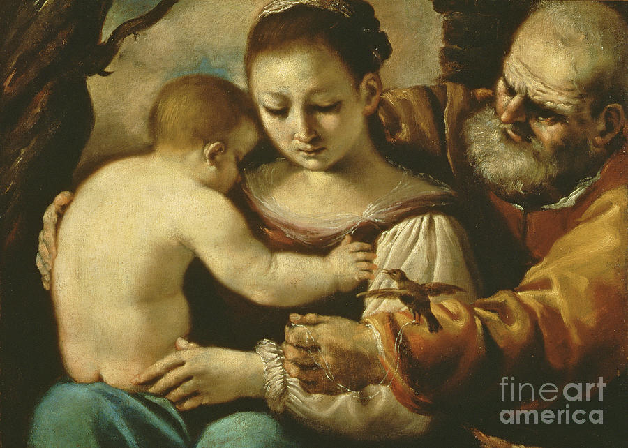 Bird Painting - Holy Family by Guercino