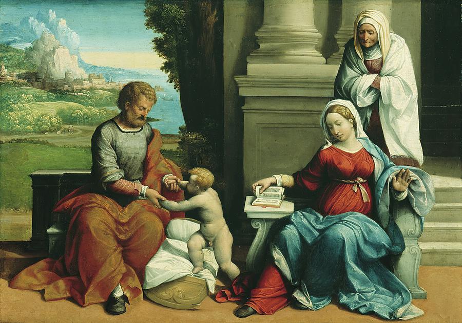 Holy Family With St. Anne Painting by Benvenuto Tisi - Fine Art America