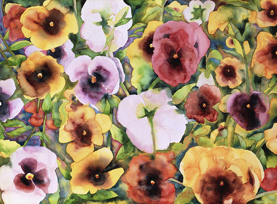 Pansies Painting - Holy Field by Mary Russel