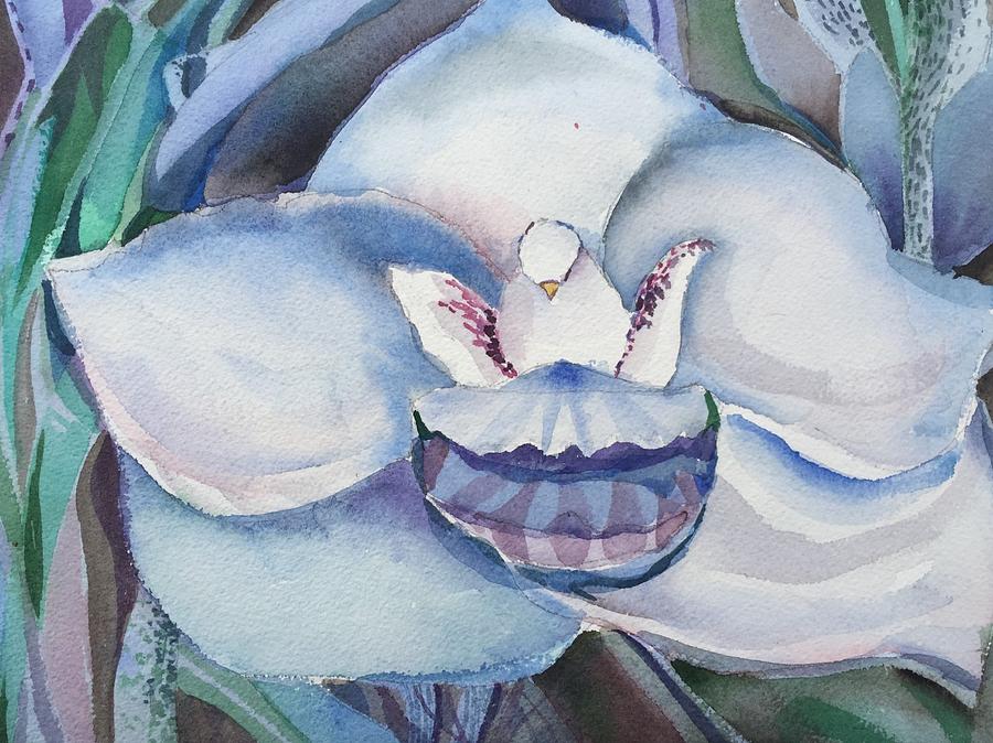 Holy Ghost Orchid Painting by Mindy Newman