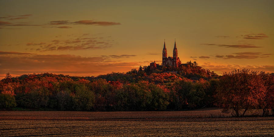 Holy Hill Sunrise Panorama Photograph by Dale Kauzlaric