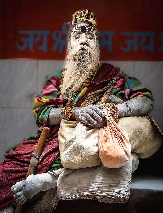 Portrait Photograph - Holy Man Of Varanasi by Ana Riaza Jorge