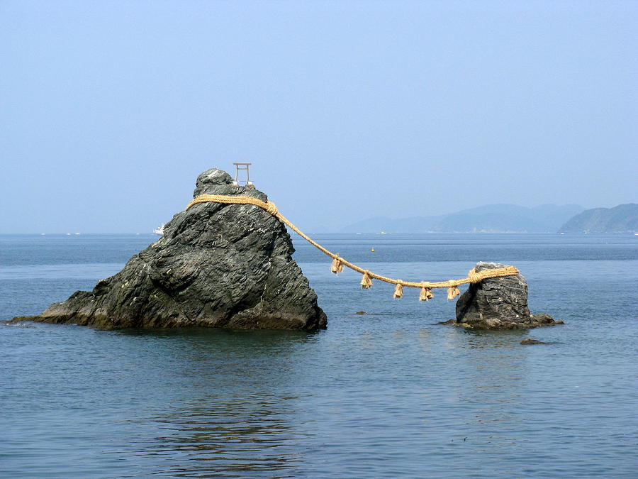 Holy Rocks Connected By Rope Photograph by Jeff Case