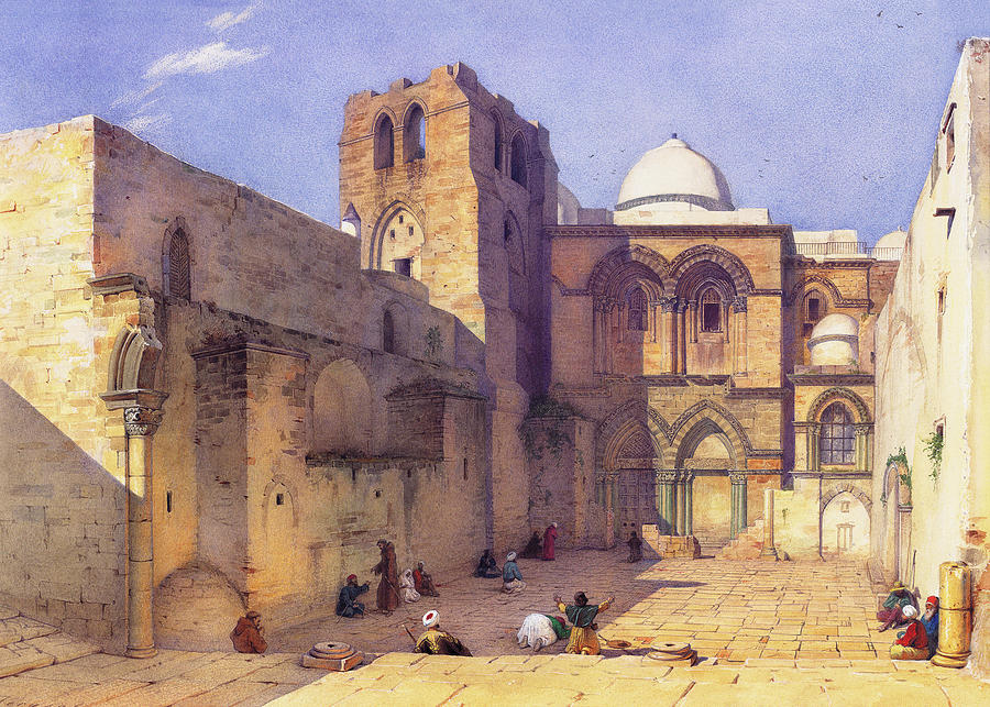 Holy Sepulcher church  19th Century Photograph by Munir Alawi