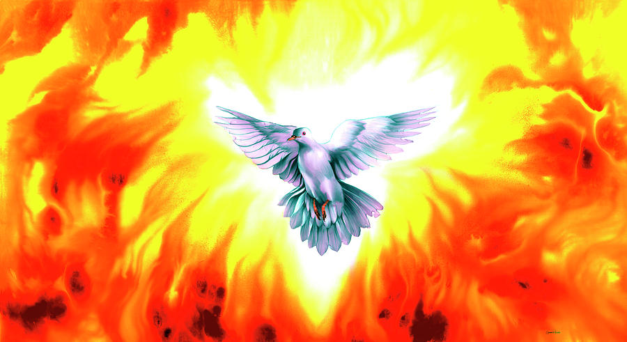 Dove Mixed Media - Holy Spirit Fire by Spencer Williams
