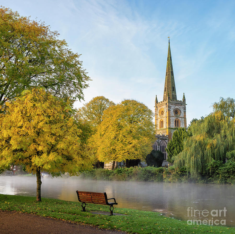 Fall Photograph - Holy Trinity Church in the Autumn at Sunrise by Tim Gainey