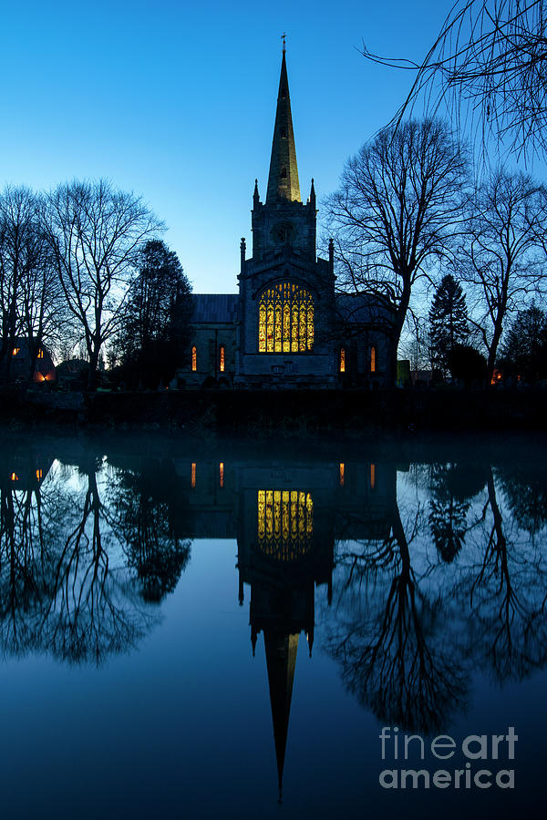 Winter Photograph - Holy Trinity Church on a Christmas Night by Tim Gainey