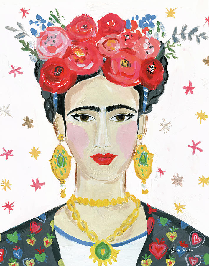 Primary Colors Drawing - Homage To Frida Bright by Farida Zaman