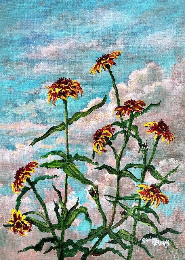 Homage To Zinnias Of Old Mexico Painting by Rand Burns