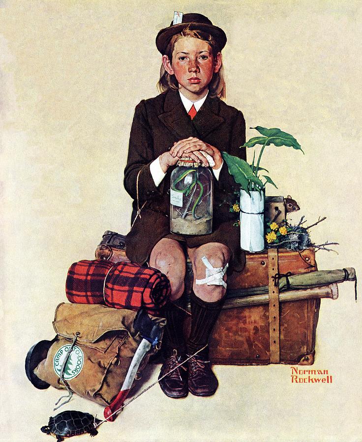 home From Camp Painting by Norman Rockwell