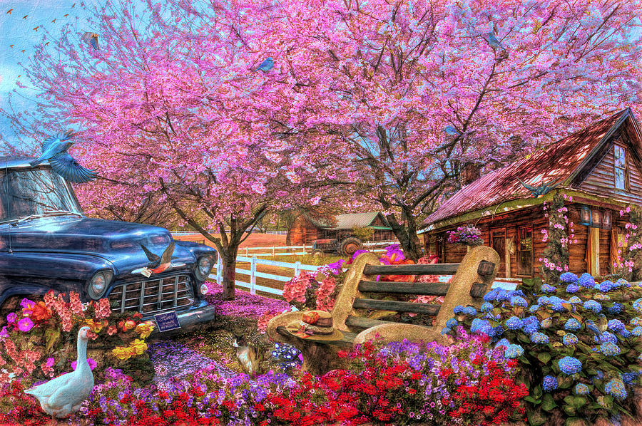 Home is Where the Heart Is Country Painting Digital Art by Debra and Dave Vanderlaan
