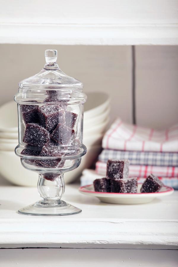 Home-made Blueberry Jelly Sweets In A Sweet Jar Photograph by Peter Garten