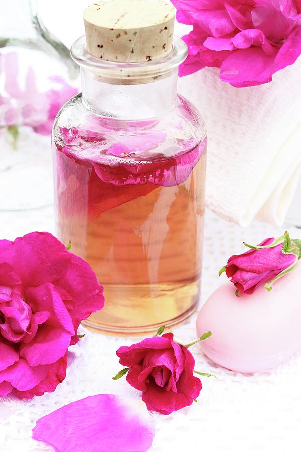 Home-made Rosewater for Bathing, As A Fragrance Photograph by Johanna Von Aesch