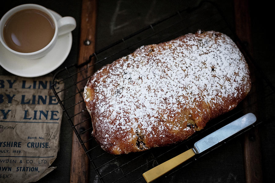 Home Made Stollen Enriched With Butter And Home Made Marzipan. Photograph by Joan Ransley