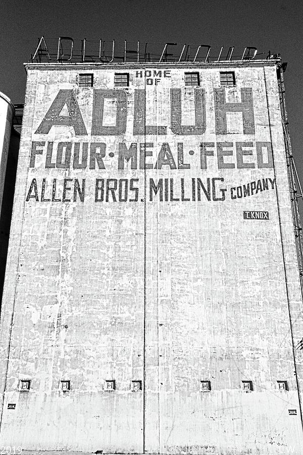 Home Of Adluh Flour Meal Feed Mill Columbia South Carolina Black And White Photograph by Lisa Wooten