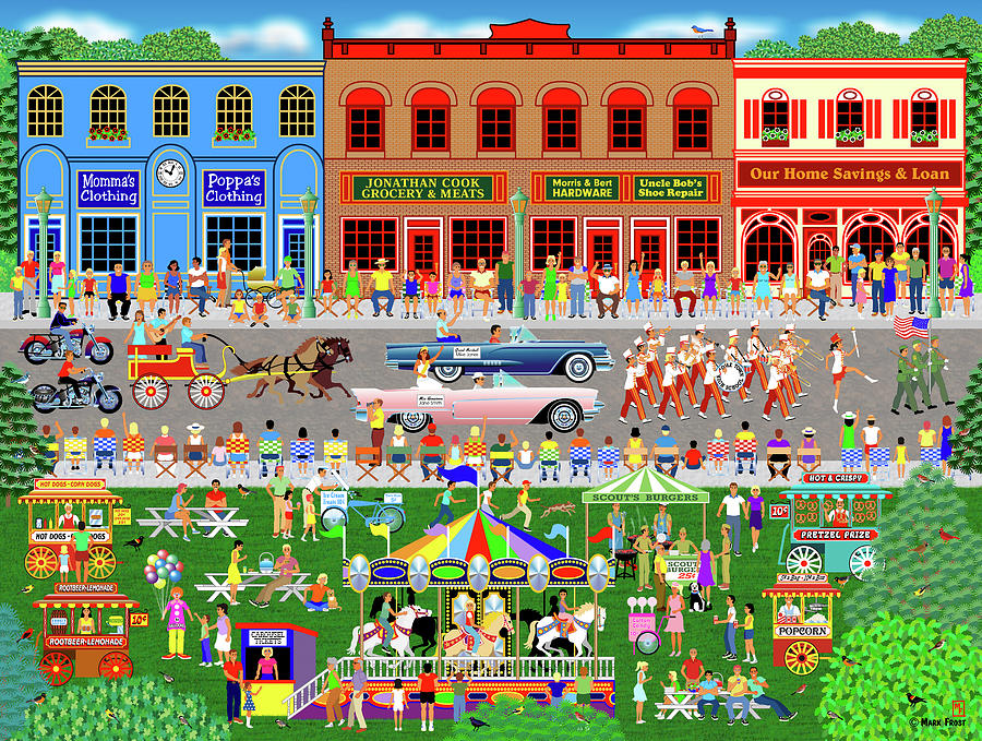 Car Digital Art - Home Town Parade by Mark Frost