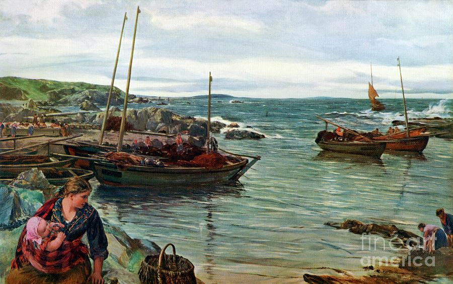Home With The Tide, 1880, 1912.artist Drawing by Print Collector