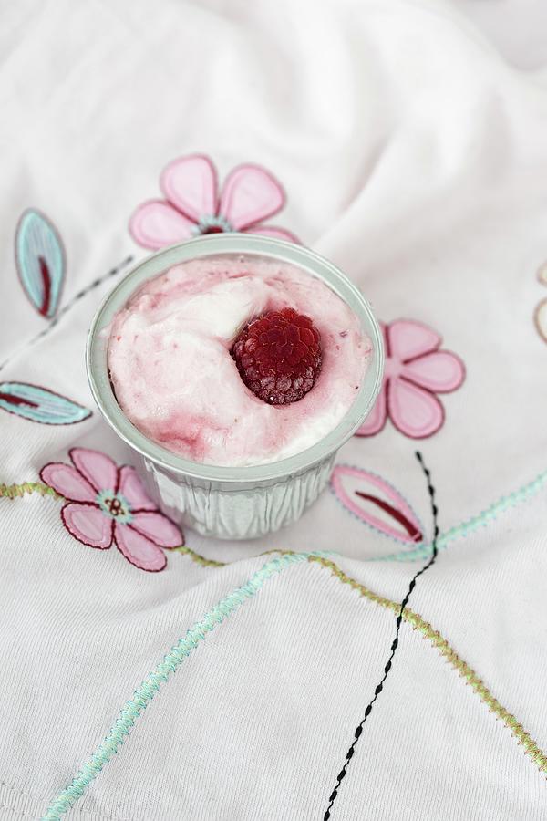 Homemade Raspberry Yoghurt Ice Cream Photograph by Mandy Reschke
