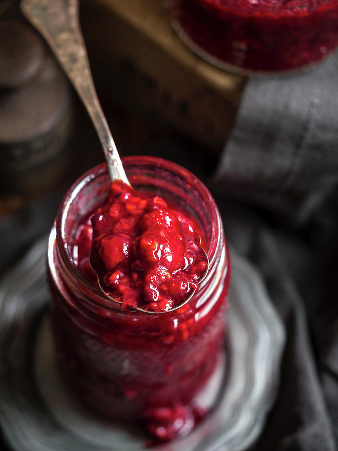 Homemade Red Berries Jam In A Jar Photograph by Magdalena Paluchowska