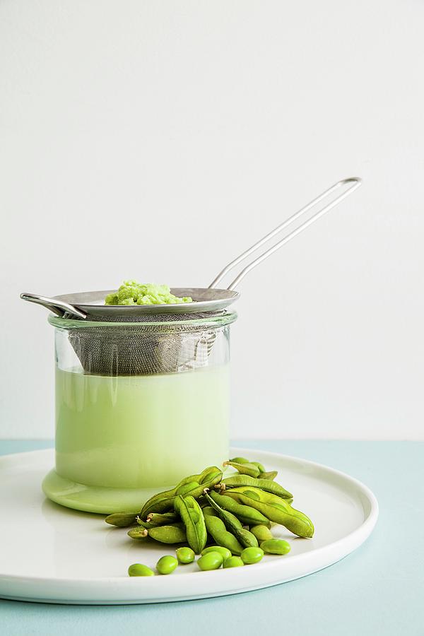 Homemade Soya Milk With Green Soya Beans edamame Photograph by The Food Union