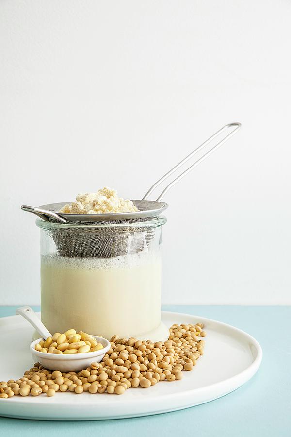 Homemade Soya Milk With Soya Beans Photograph by The Food Union