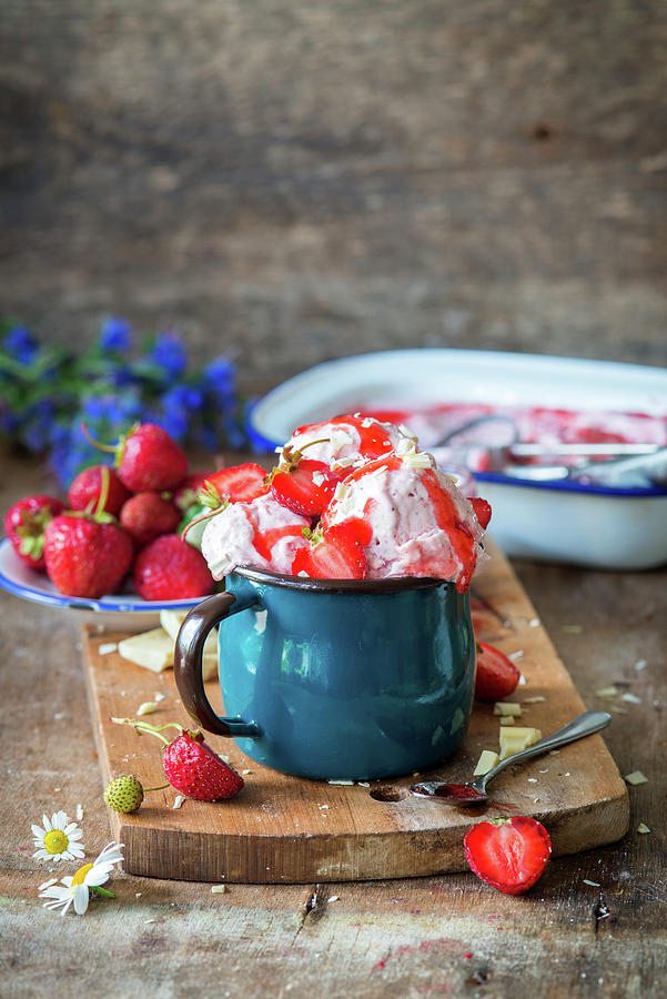 Homemade Strawberry Ice Cream Photograph by Irina Meliukh