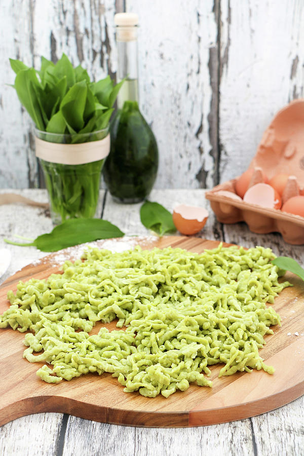 Homemade Wild Garlic Egg Pasta Photograph by Cook And Bake With Andrea