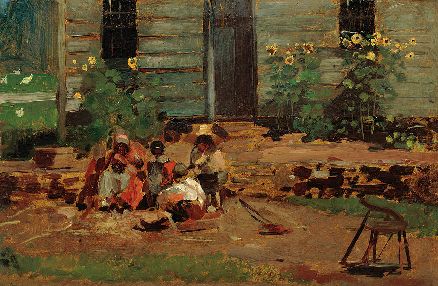 Sketch of a Cottage Yard, C1876 Painting by Winslow Homer