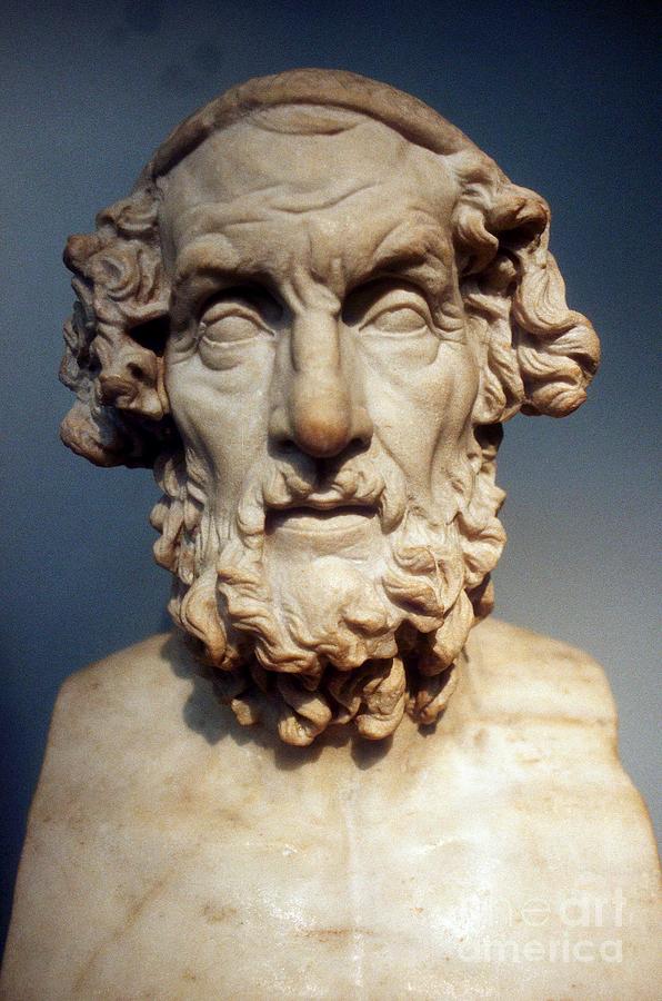 Greek Photograph - Homer, Greek Epic Poet Credited With Authorship Of The Iliad And The Odyssey by Greek School