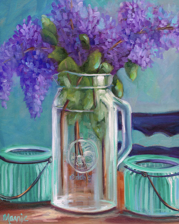 Flower Painting - Homestead Lilacs by Marnie Bourque