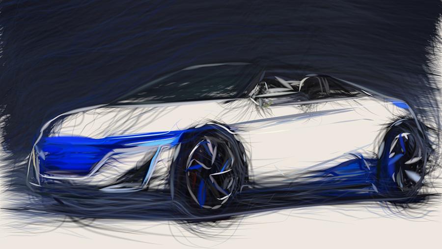 Honda Ev Ster Draw Digital Art By Carstoon Concept