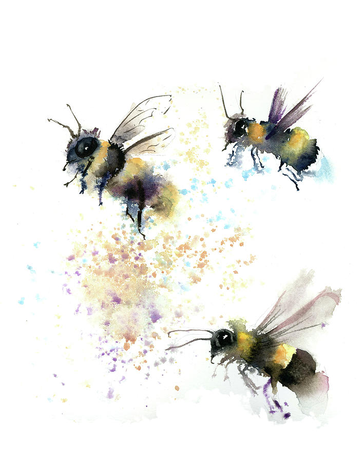Animal Painting - Honey bee by Paintis Passion