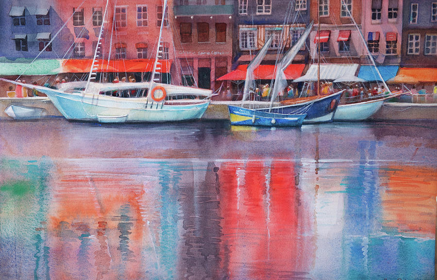 Boat Painting - Honfleur Le Vieux Port by Svetlana Orinko