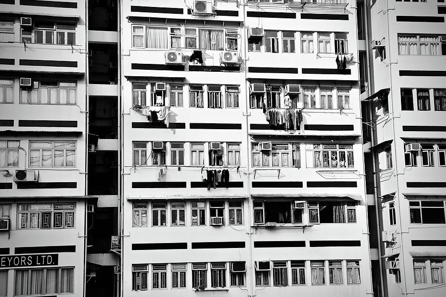 Hong Kong Apartment Black And White, 2017 Photograph by Svpimages