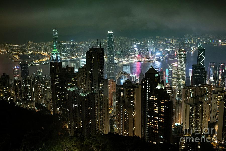 Hong Kong At Night From Victoria Peak Photograph by Tony Camacho