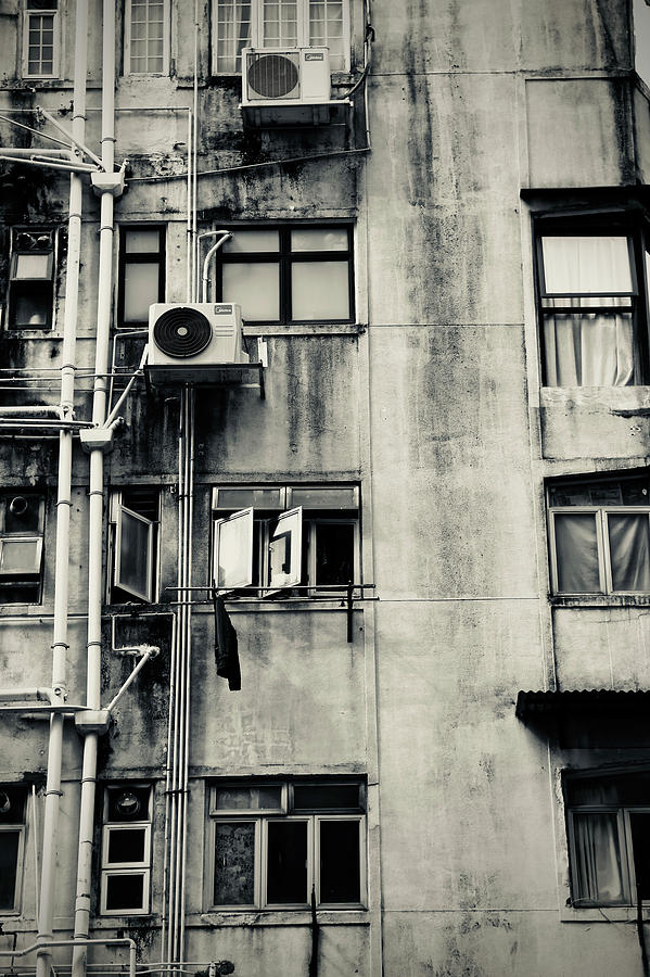 Hong Kong Building Black And White, 2017 Photograph by Svpimages