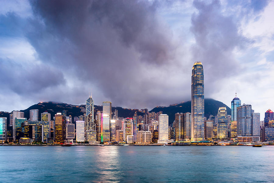 Cityscape Photograph - Hong Kong, China Skyline At Victoria by Sean Pavone