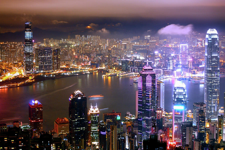 Hong Kong In The Night Photograph by Andy Qiang