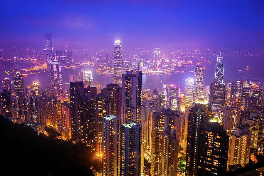 Hong Kong Skyline At Dusk From Victoria Photograph by Christopher Chan