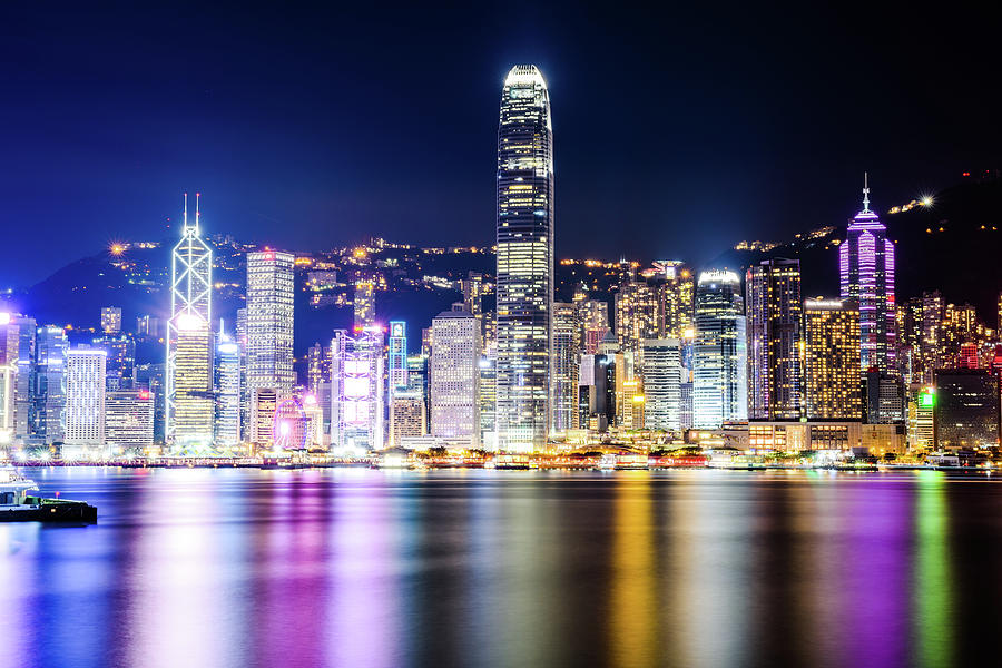 Hong Kong Skyline at Night Photograph by Bo Ryan | Fine Art America