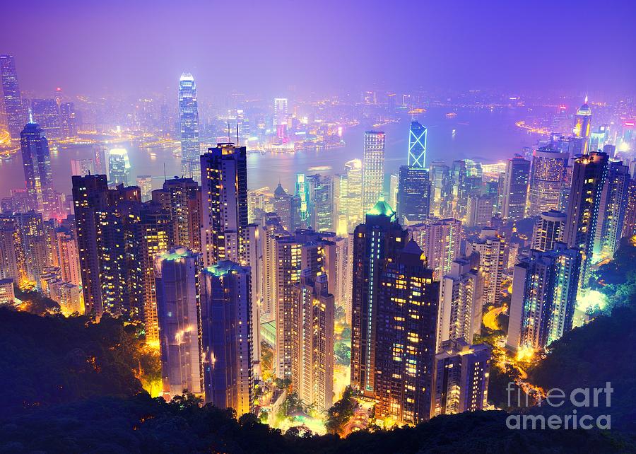 Hk Photograph - Hong Kong Skyline by Sean Pavone Hk Photograph - Hong Kong Skyline by Sean Pavone
