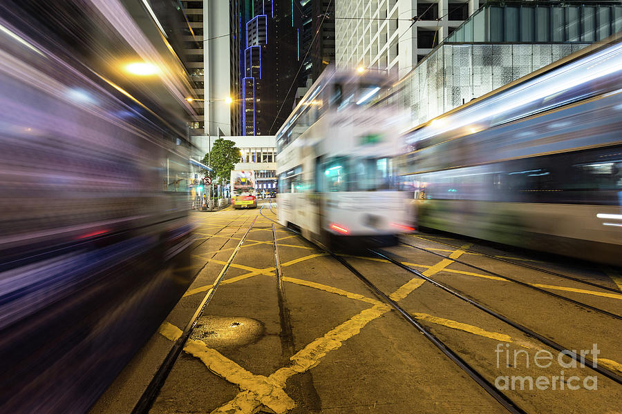 Hong KOng trams Photograph by Didier Marti