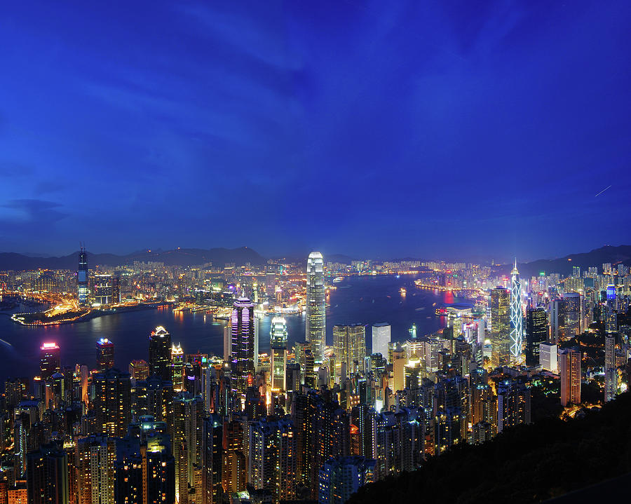 Hong Kong Victoria Harbor At Night Xxl by Uschools