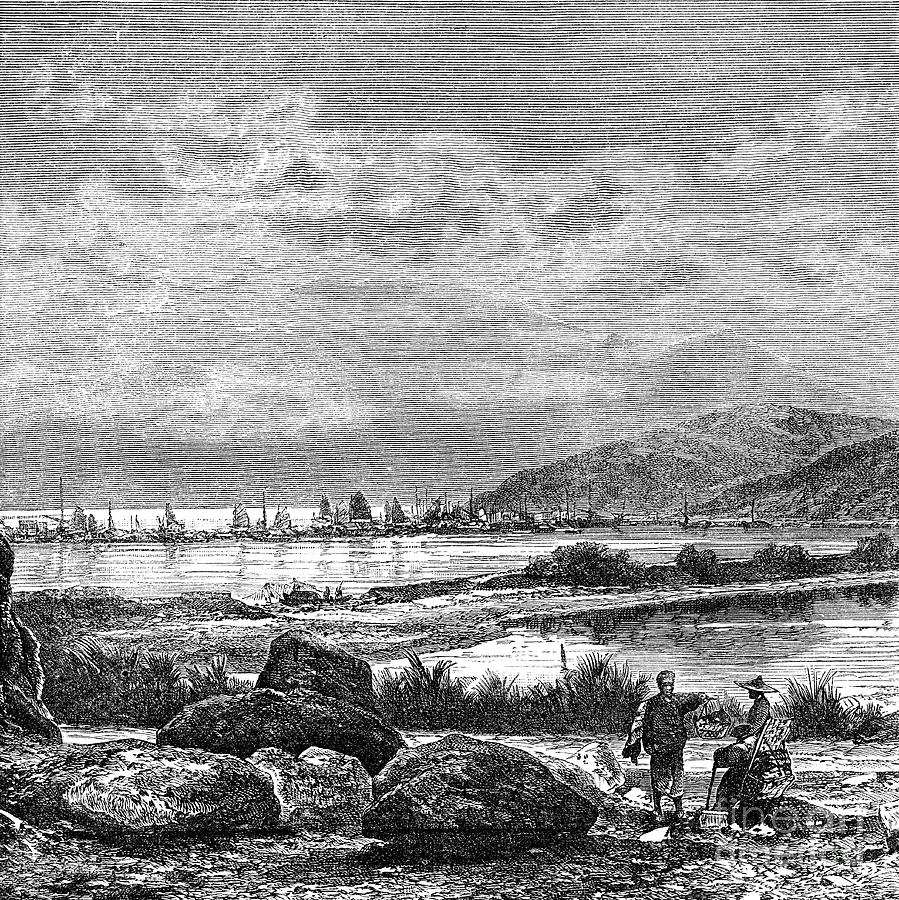 Hong Kong, View From Kowlun, C1890 Drawing by Print Collector