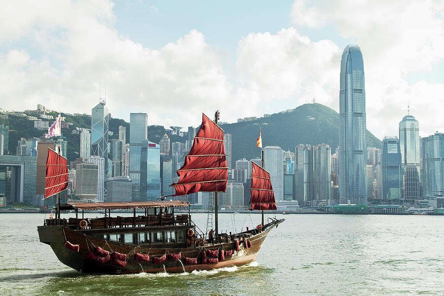 Hong Kongs Traditional Sailing Junk Photograph by Yuenwu
