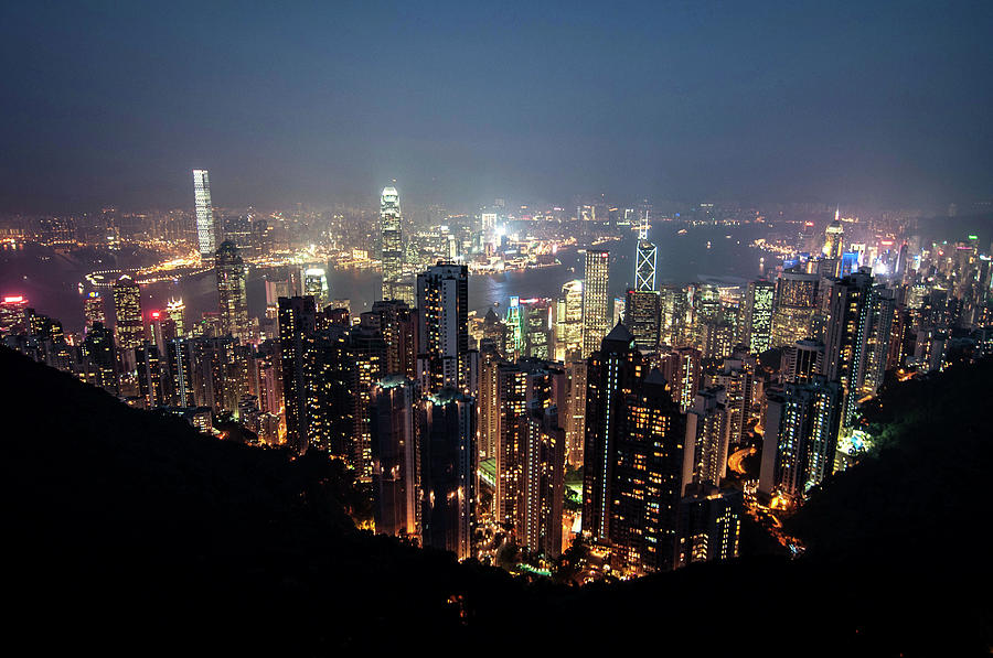 Hongkong Panorama From Victoria Peak Photograph by By Xiaoran Jiang